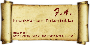 Frankfurter Antonietta névjegykártya